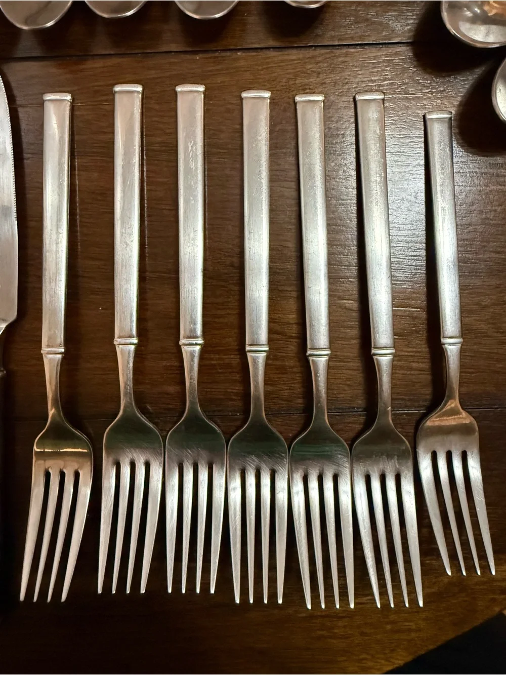 HF SIGNATURE HANFORD FORGE SATIN STAINLESS FLATWARE 29 PIECE SET